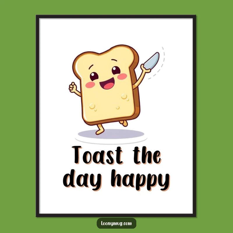 Funny Toast Breakfast Boogie Poster - Joyful Wall Art Gift!