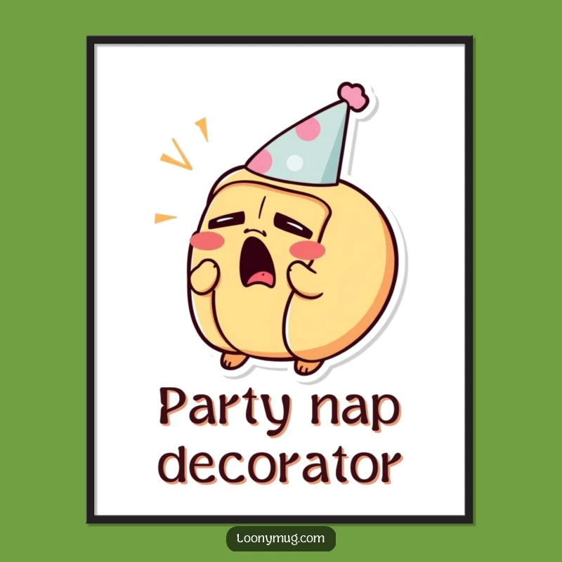 Funny Sleepy Hot Dog Poster - Yawning Party Wall Art