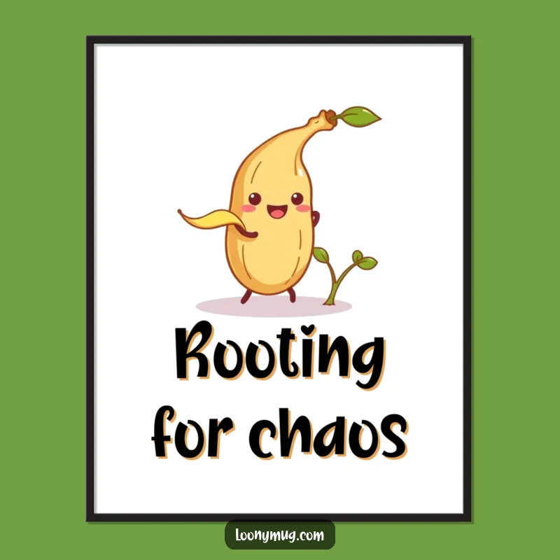 Funny Banana Peel Potato Art Poster: Prankster Produce's Hilarious Moment - Wall Decor Gift!