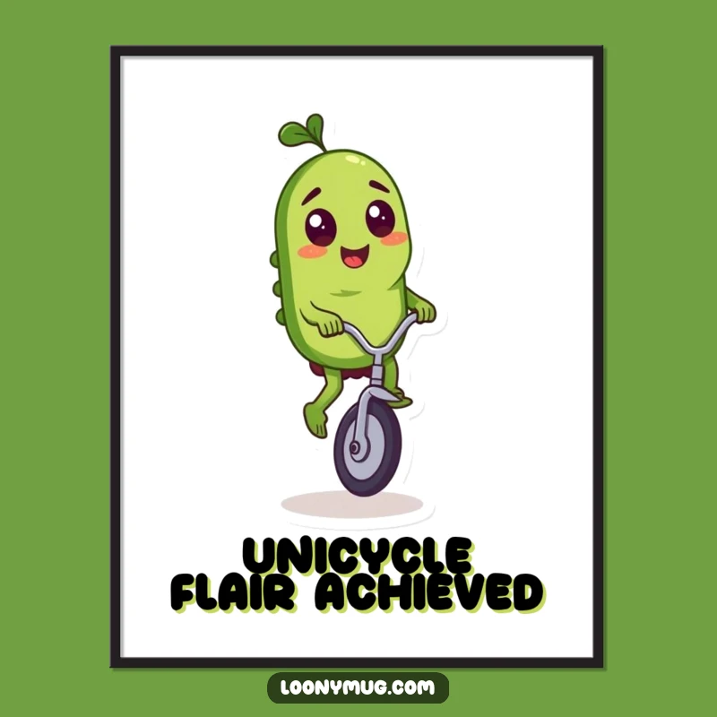 Funny Pickle Unicycle Poster - Mischievous Ride Wall Art