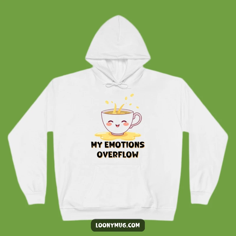 Funny Shy Teacup Hoodie: Cozy Comfort with a Giggle & Rainbow Splash