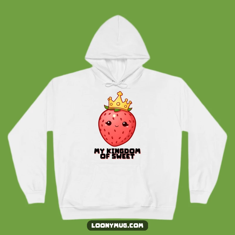 Cozy Funny Strawberry Crown Hoodie: Warm Up with Royal Berry's Presence - Gift!