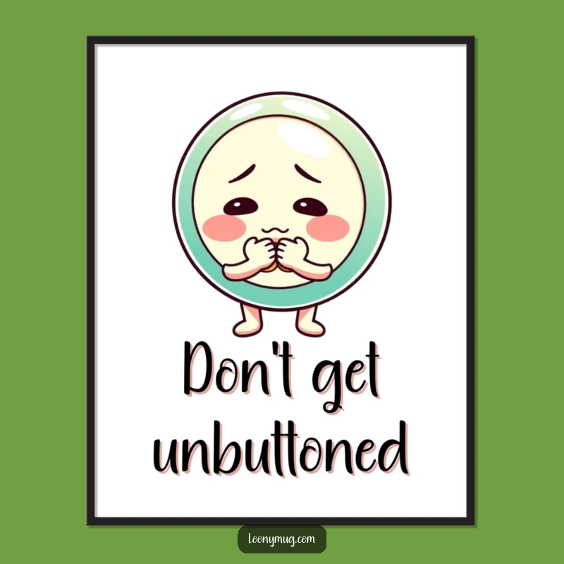 Funny Free Printable Wall Art: Shy Button Fumbles Downloadable Decor