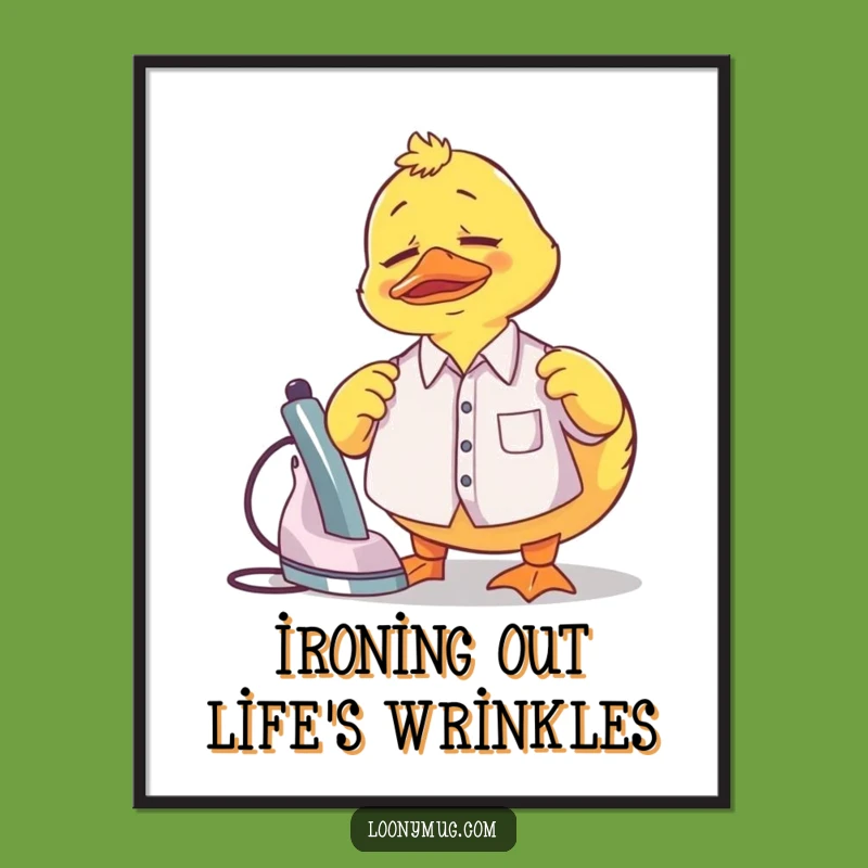 Free Printable Wall Art: Confused Duck Ironing Funny Downloadable Art Gift!