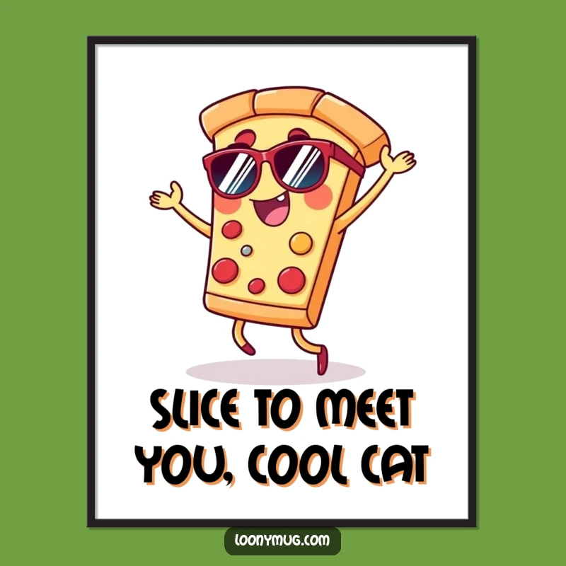 Free Printable Wall Art: Dancing Pizza Slice for Quirky, Humorous Downloadable Decor