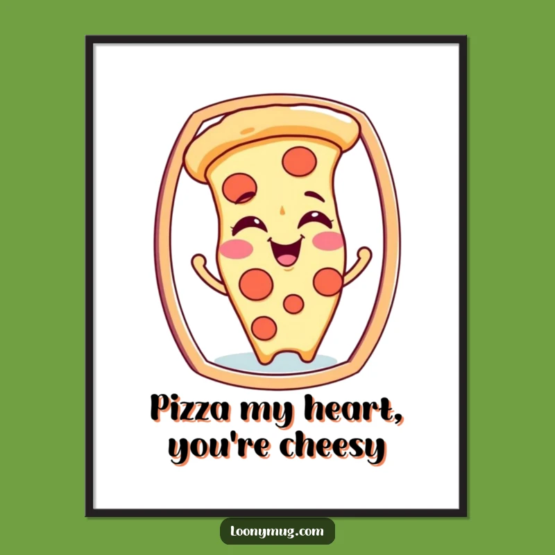Free Printable Wall Art: Funny Pizza Character Making Faces, Quirky Downloadable Decor!