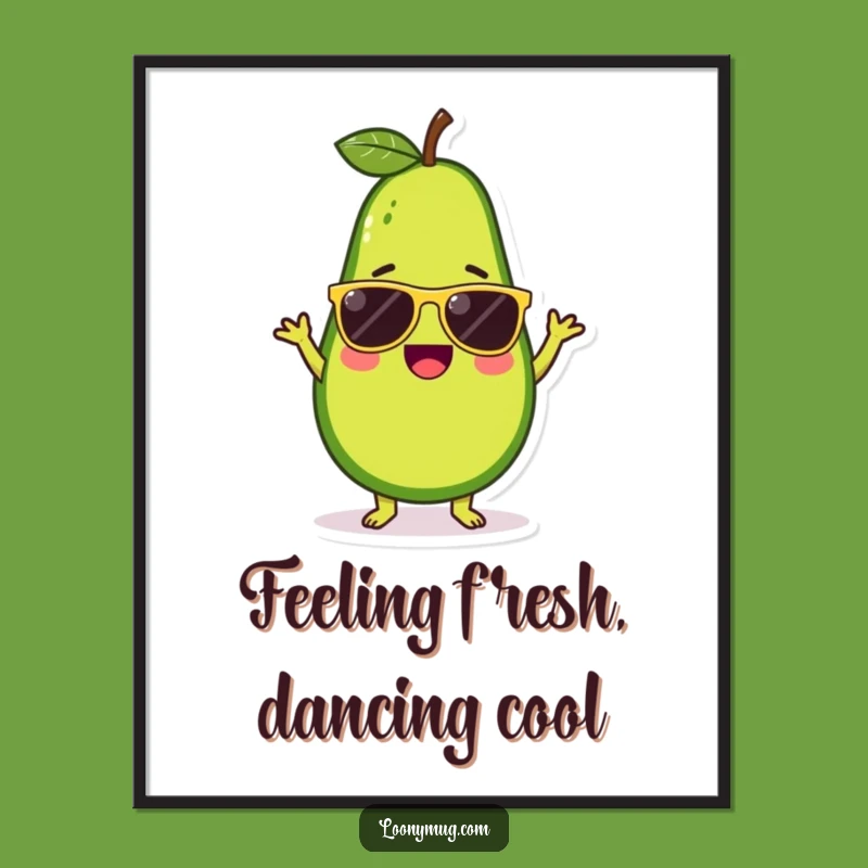 Funny Free Printable Wall Art: Dancing Avocado's Cool Moves - Downloadable Art