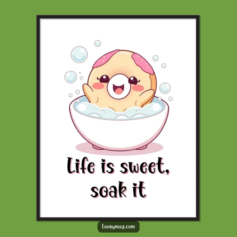 Funny Free Printable Wall Art: Donut's Bubble Bath Bliss - Downloadable Art