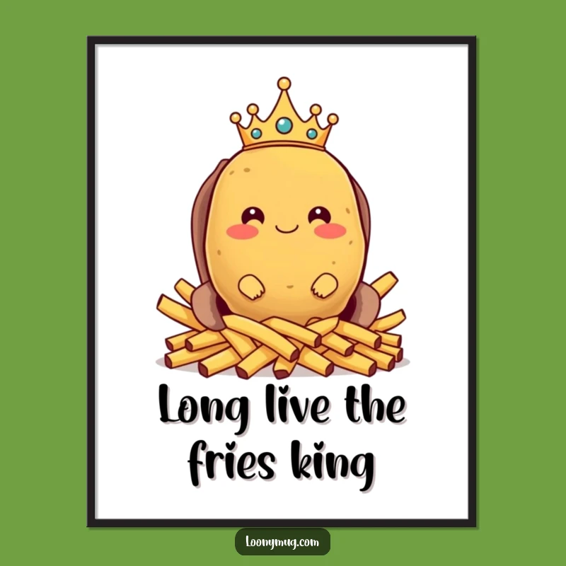 Funny Free Printable Wall Art: Potato King Fries, Quirky Downloadable Decor