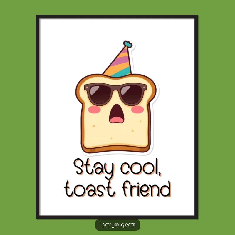 Funny Free Printable Wall Art: Surprised Toast Party Sunglasses Downloadable Decor