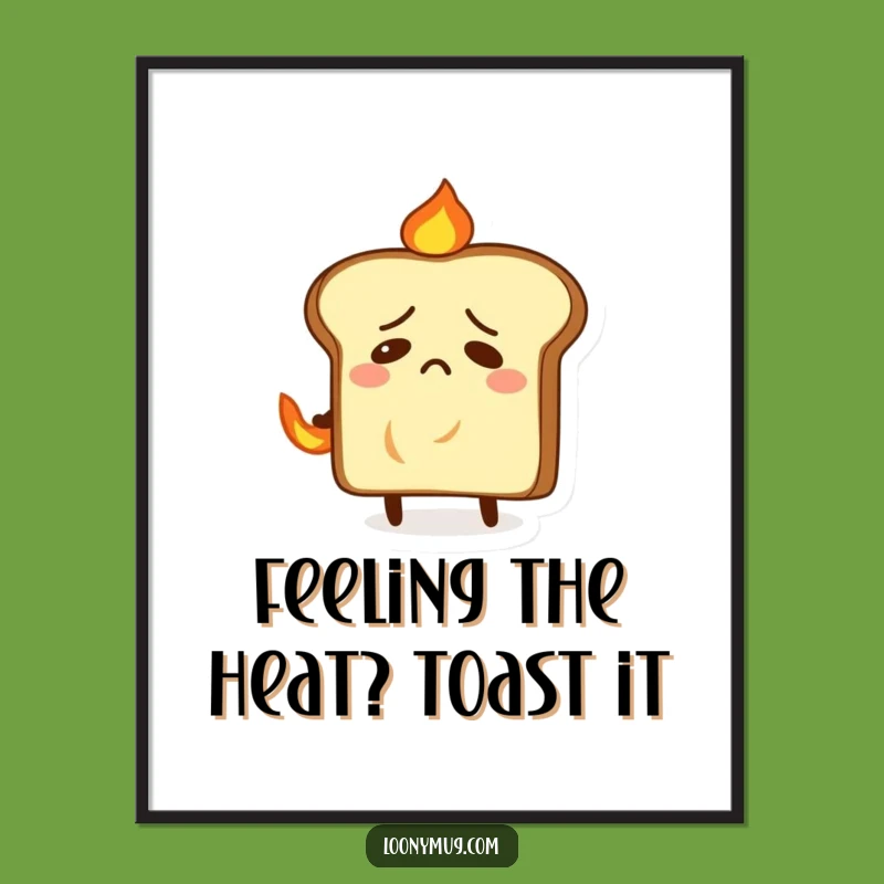 Funny Free Printable Wall Art: Toast's Fiery Situation Downloadable Decor