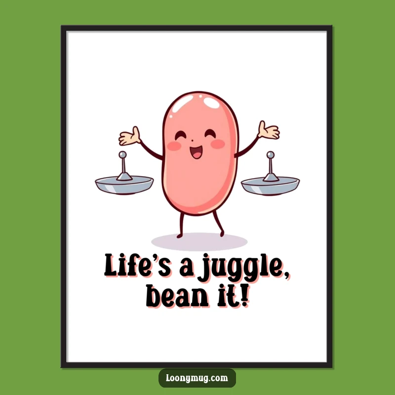 Juggling Jelly Bean Free Printable Wall Art - Whimsical Downloadable Decor Gift