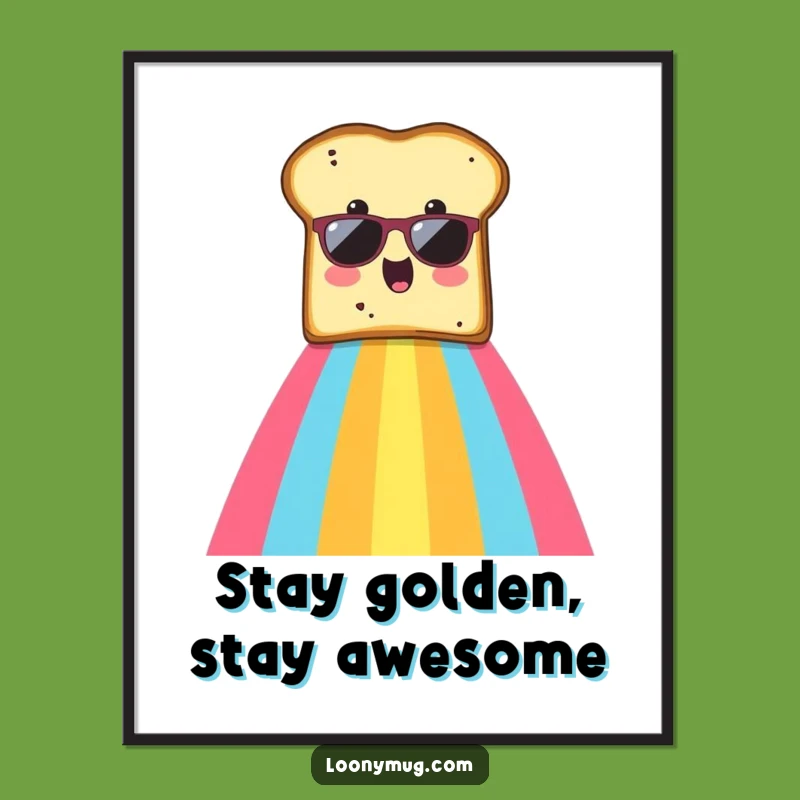 Free Printable Wall Art: Funny Toast Rainbow Art, Humorous Downloadable Decor