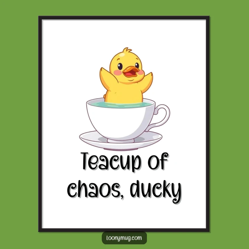 Free Printable Duck Teacup Wall Art - Funny Bathroom Decor Downloadable Poster