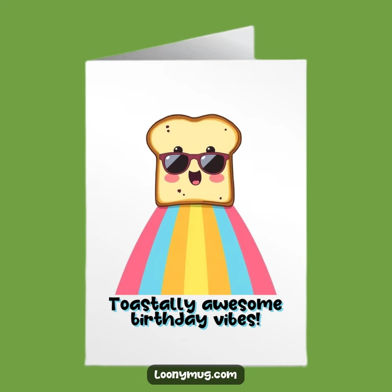 Free Printable Birthday Card: Funny Toast Rainbow Slide, Downloadable Gift