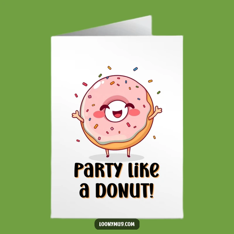 Free Printable Birthday Card: Giggling Donut Juggling Sprinkles, Funny Downloadable