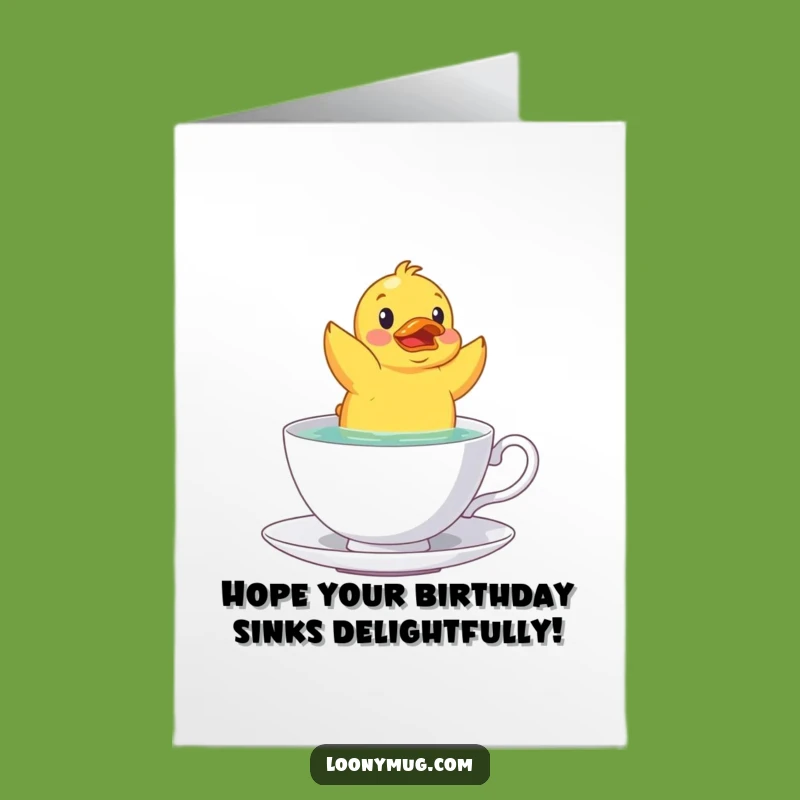 Free Printable Duck Birthday Card - Funny Upside Down Teacup Downloadable Gift