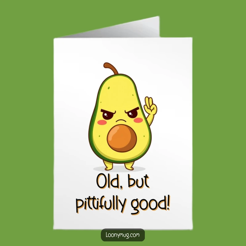 Free Printable Funny Birthday Card: Grumpy Avocado High-Five Downloadable Gift