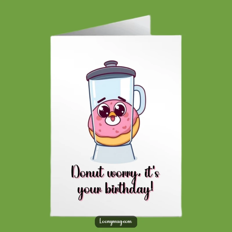 Free Printable Funny Donut Birthday Card: Blender Escape Mission Downloadable Gift