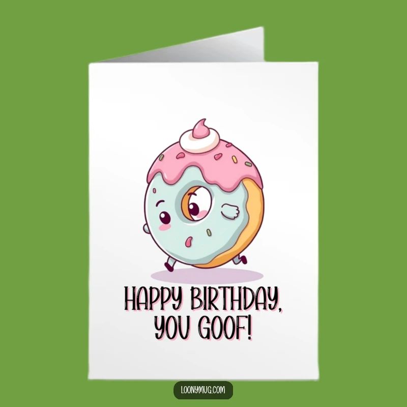 Free Printable Birthday Card: Clumsy Donut Trip, Funny Downloadable Gift
