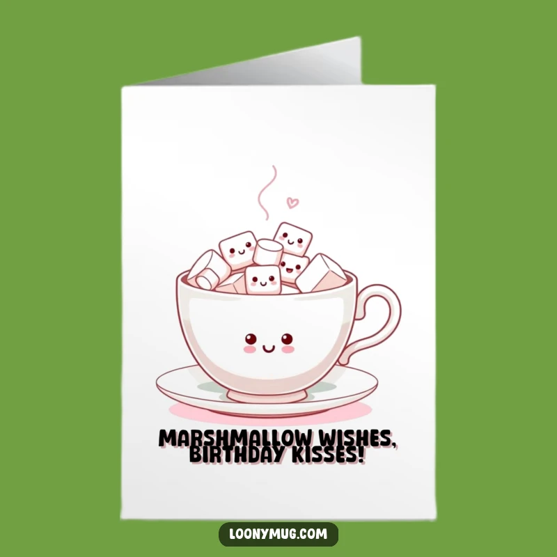 Free Printable Birthday Card: Dancing Marshmallows Teacup Funny Downloadable Gift!