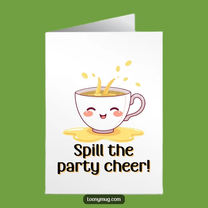 Free Printable Birthday Card Rainbow Tea Cup Shy Funny Downloadable Gift