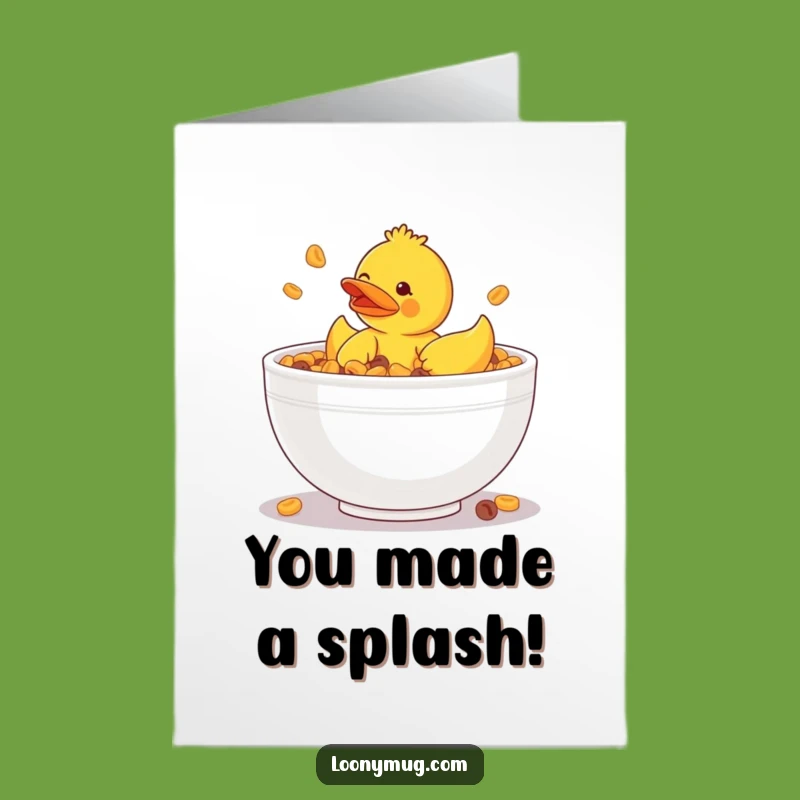 Free Printable Congrats Card: Ducky's Big Bowl Surprise Downloadable Gift