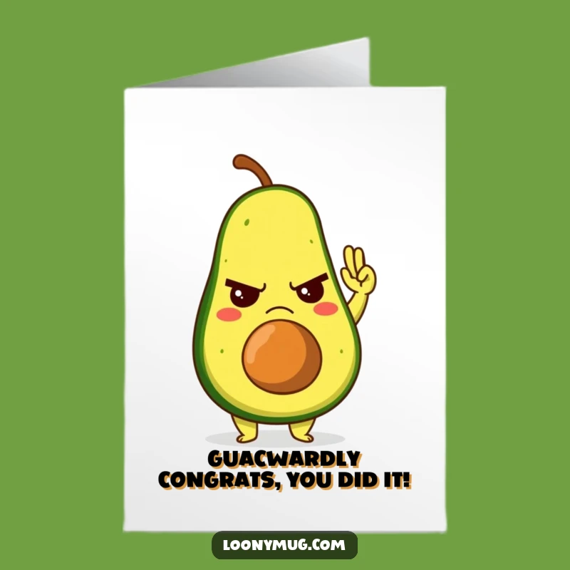 Free Printable Congrats Card: Grumpy Avocado High-Five Downloadable Humor