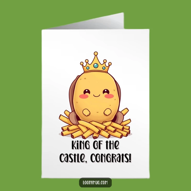 Free Printable Congrats Card: Potato King Fries Crown Funny Downloadable Gift