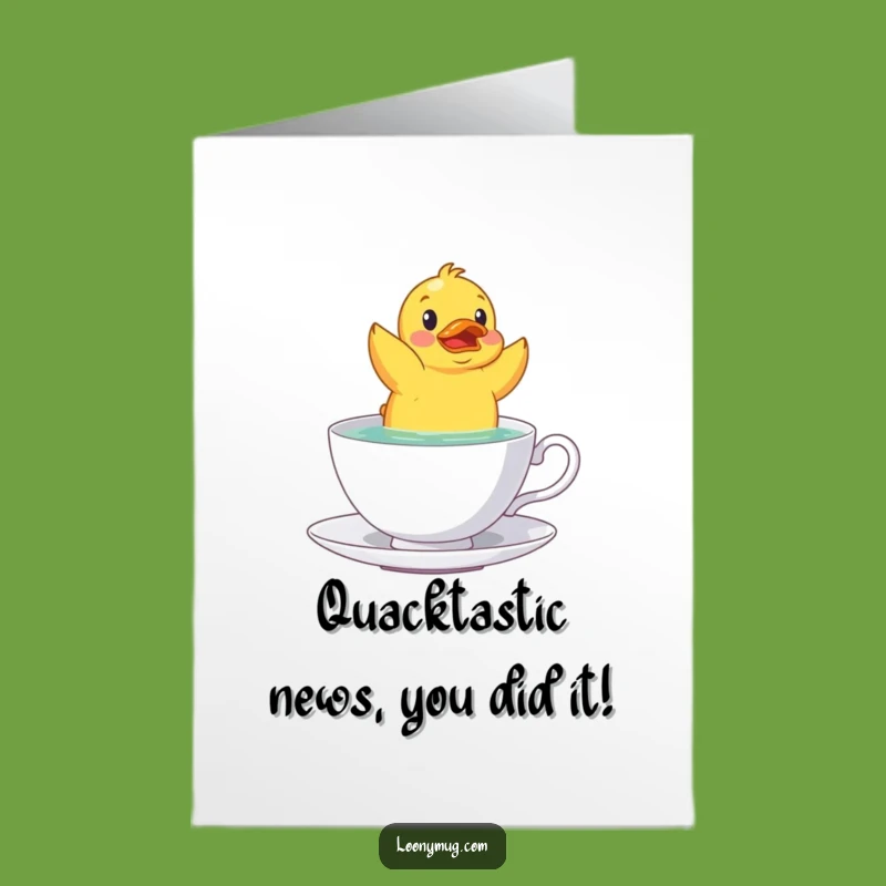Free Printable Duck Congrats Card - Hilarious Teacup Surprise Downloadable Gift