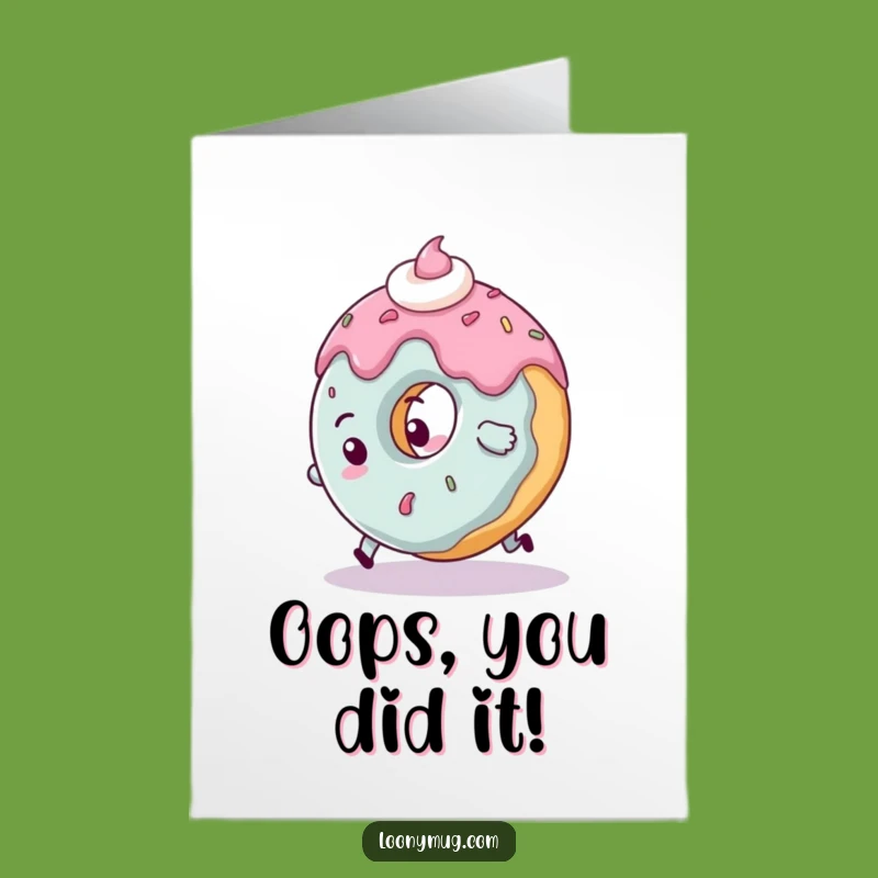 Free Printable Congrats Card: Clumsy Donut Fall, Humorous Downloadable Gift