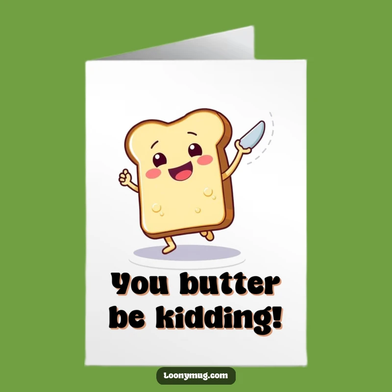 Free Printable Congrats Card: Dancing Toast Butter Knife Funny Downloadable