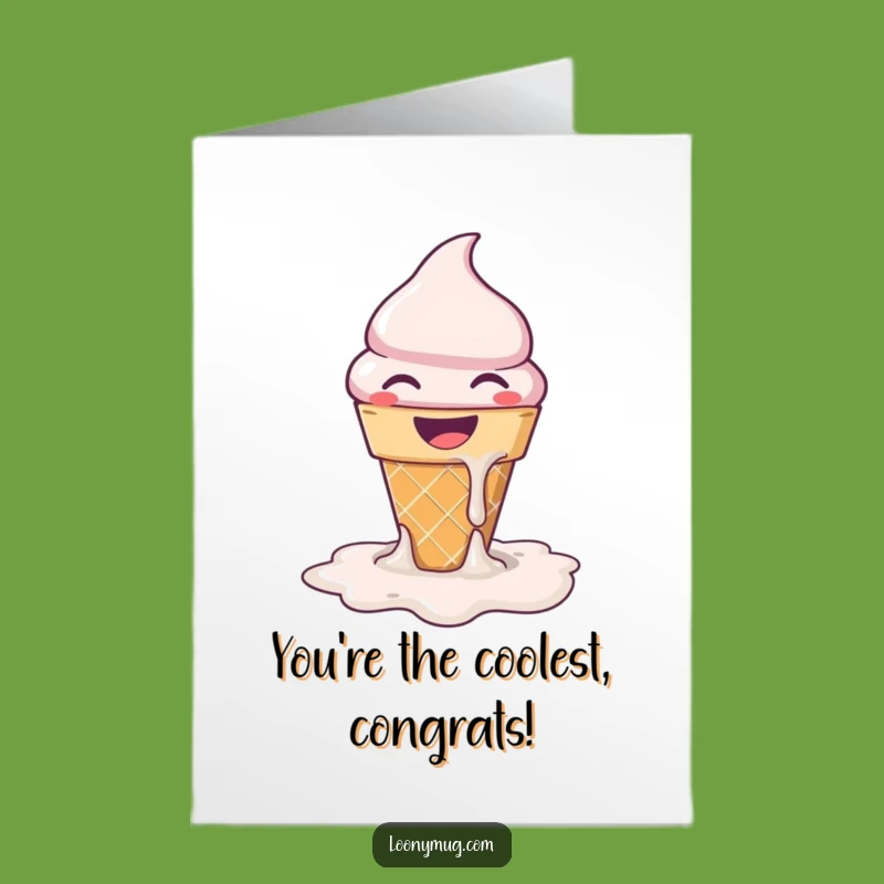 Free Printable Ice Cream Congrats Card - Hilarious Melting Success Downloadable Gift