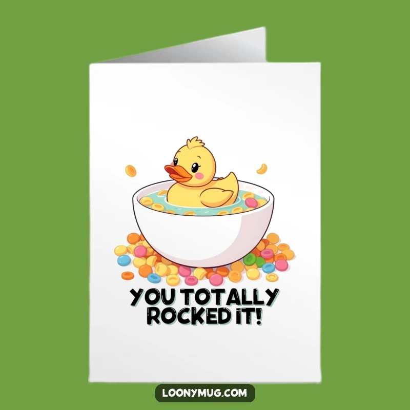 Free Printable Congrats Card: Duck's Breakfast Win - Funny Downloadable Gift