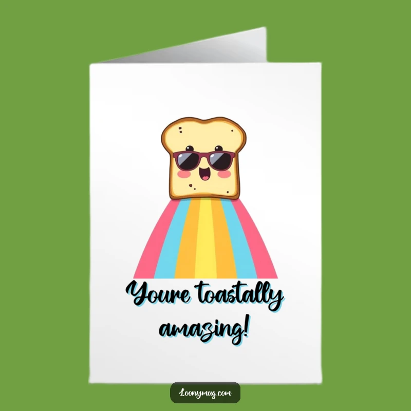 Free Printable Congrats Card: Toast & Rainbow Humor, Downloadable Gift