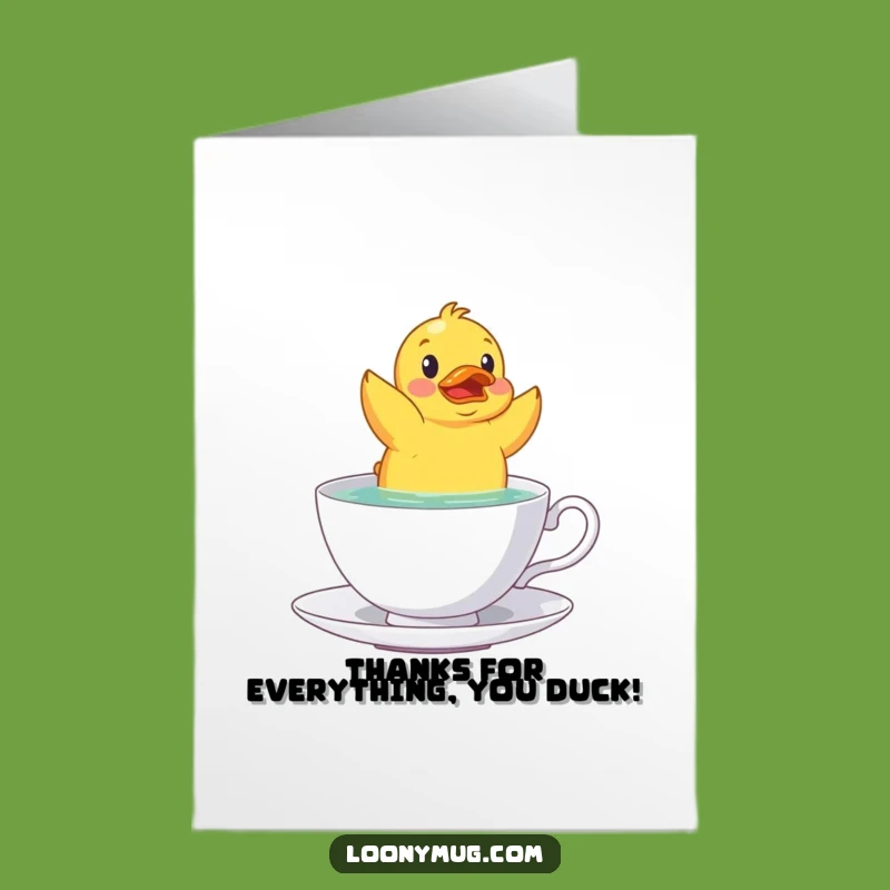 Free Printable Duck Thank You Card - Funny Teacup Gesture Downloadable Gift