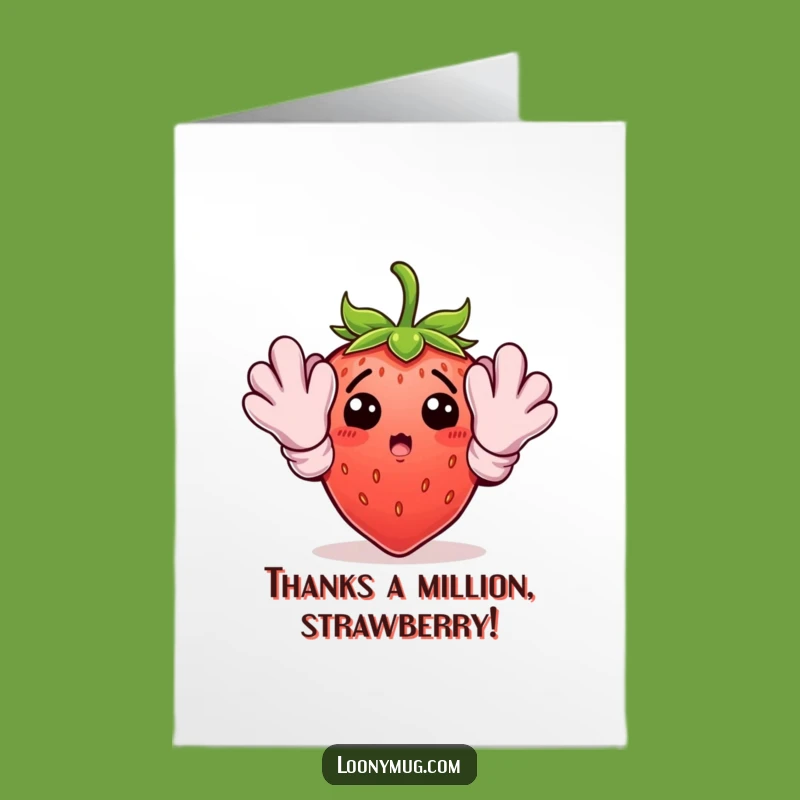 Free Printable Gardener Strawberry Thank You Card - Funny DIY Gratitude Downloadable Gift