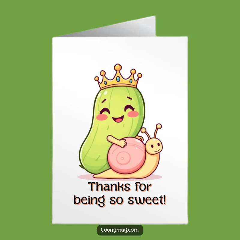 Free Printable Pickle Thank You Card: Crown, Snail, Downloadable Gift