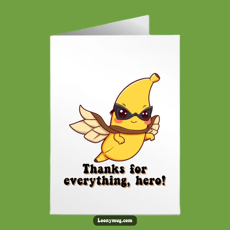 Free Printable Thank You Card: Flying Banana Hero - Funny Downloadable Gratitude