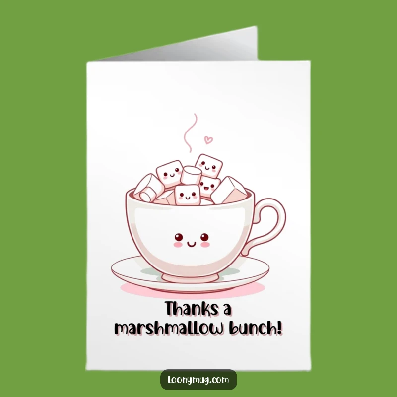 Free Printable Thank You Card: Marshmallow Dance Teacup Funny Downloadable Gift!