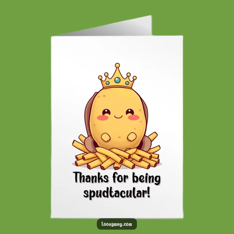 Free Printable Thank You Card: King Potato Fries Funny Downloadable Gift