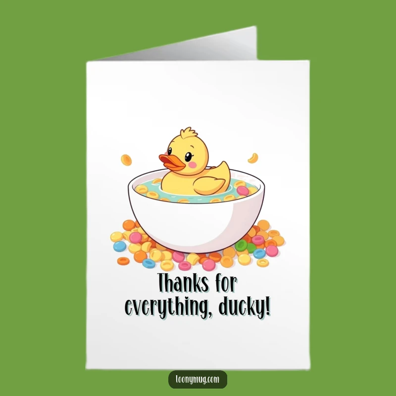 Free Printable Thank You Card: Duck's Cereal Gratitude - Funny Downloadable Gift