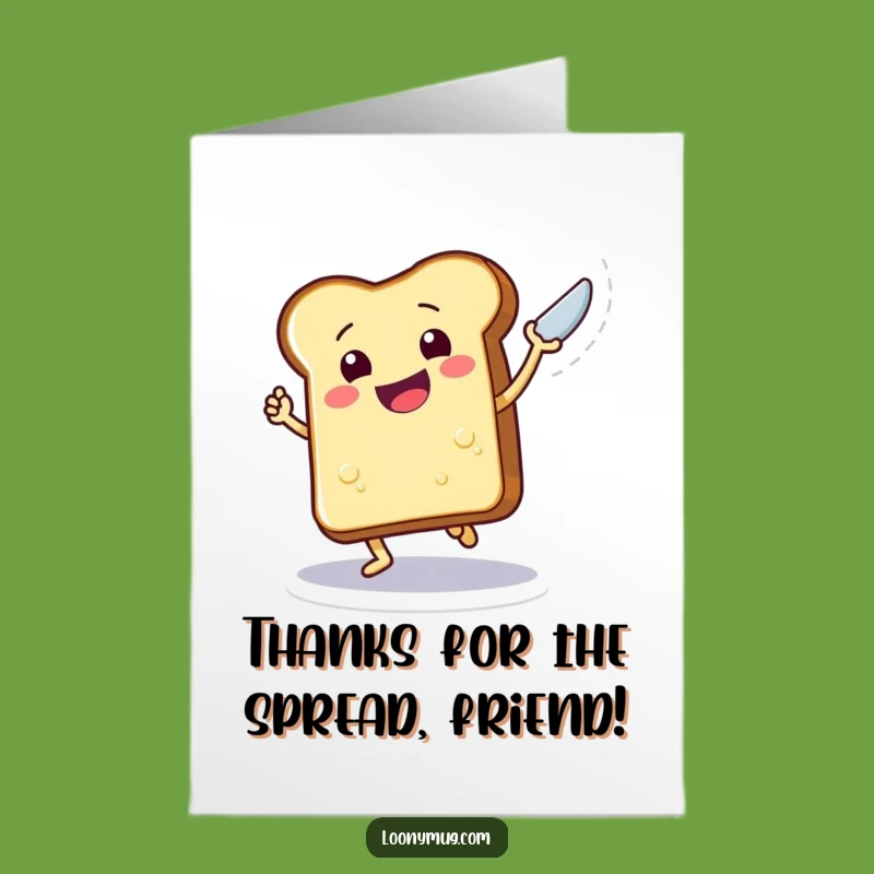 Free Printable Thank You Card: Dancing Toast Butter Knife Funny Downloadable