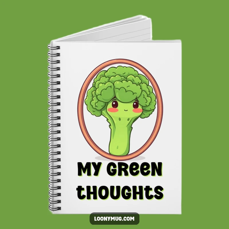 Funny Proud Broccoli Mirror Notebook - Hilarious Veggie Journal Gift