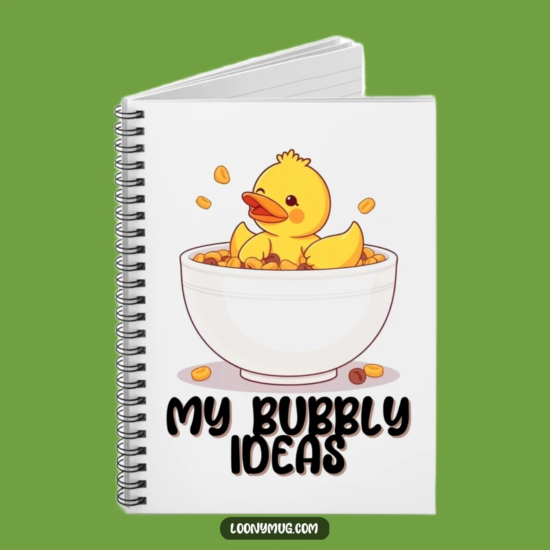 Funny Rubber Ducky Cereal Bowl Notebook - Hilarious Quirky Journal Gift