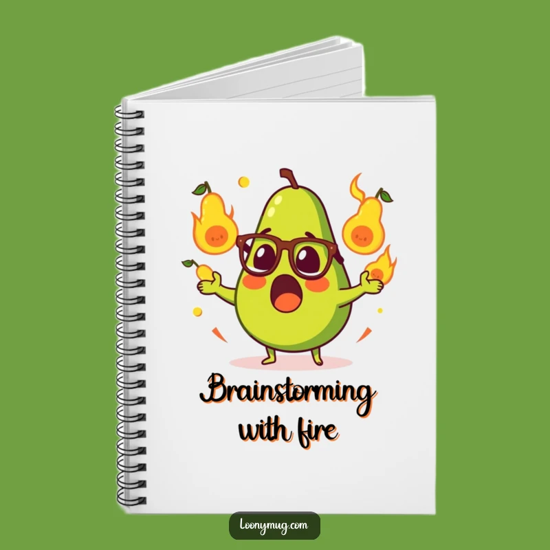 Funny Surprised Avocado Juggling Flaming Pears Notebook - Jot Down Laughs