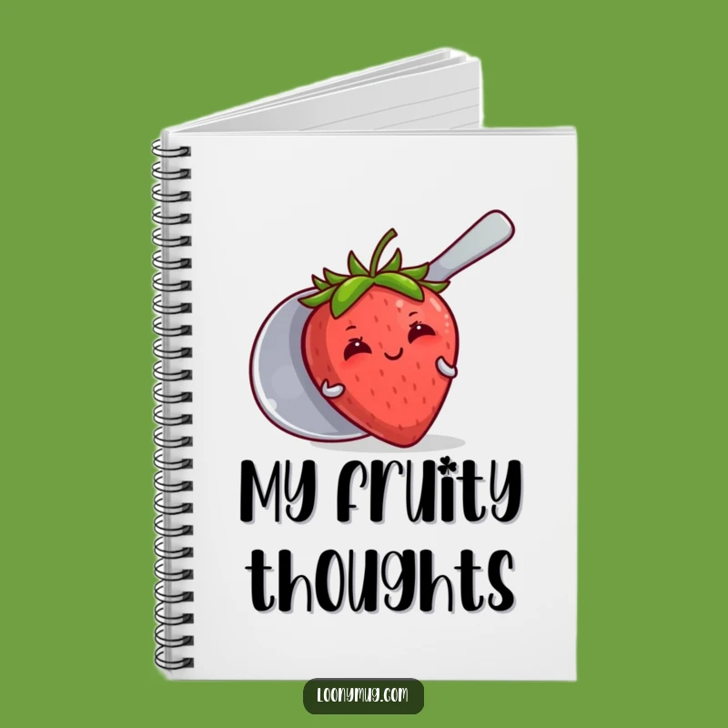 Funny Blushing Strawberry Spoon Notebook - Cute & Hilarious Journal Gift