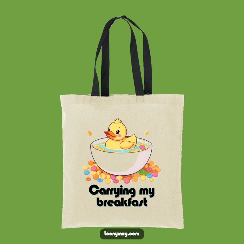 Funny Rubber Duck Cereal Tote Bag: Carry Your Laughs in Style