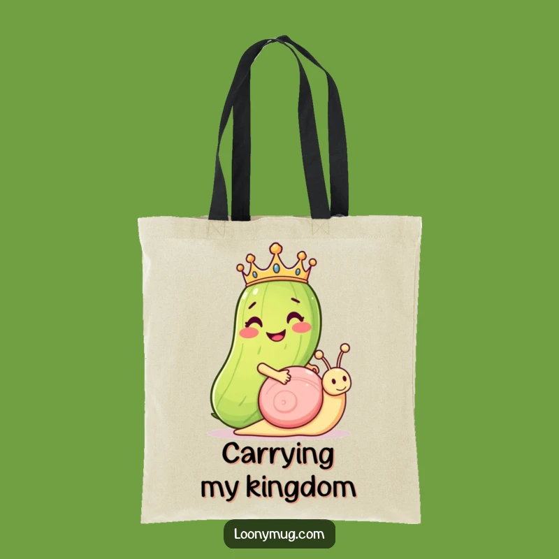 Funny Pickle Tote Bag: Royal Snail Rider, Humorous Carryall
