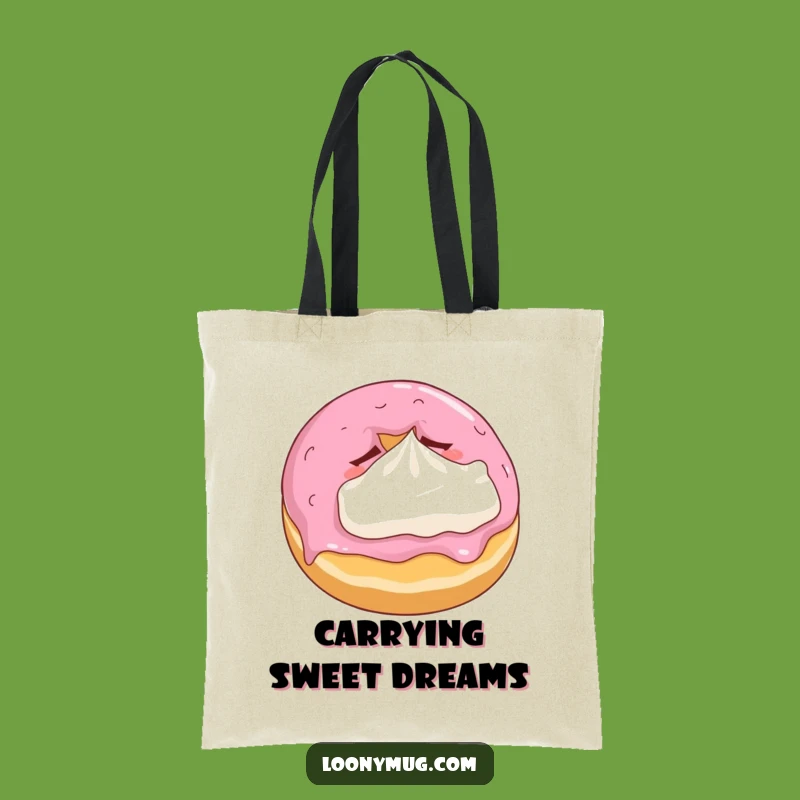 Funny Sleepy Donut Tote Bag - Adorable Pastry Carry-All for Daily Fun